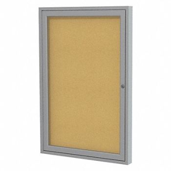 GHENT Enclosed Bulletin Board Cork 36x36 In., 8ZGK8