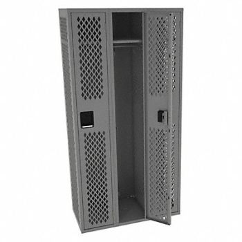 TENNSCO Wrdrb Lockr Vent 3 Wide 1 Tier Gray, 8NCD0