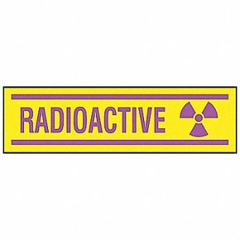 BRADY Radioactive Lbl 3.5in x 10in Paper PK100, 8NCT0