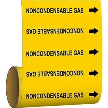 BRADY Pipe Mrkr Noncondensable Gas 8in H 8in W, 8PHU6