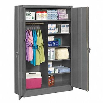 TENNSCO Combo Wardrobe Cab 78 H 48 W Medium Gray, 8NF97