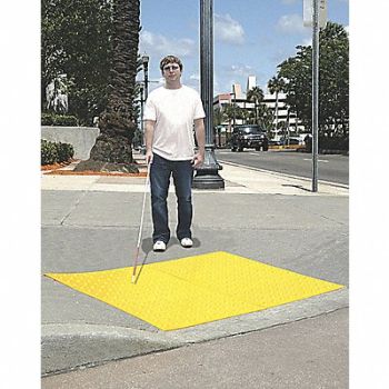 ULTRATECH E5326 Retrofit ADA Warning Pad Black 4 x 2 ft., 9CMG8