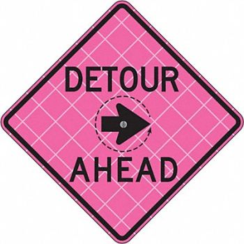 EASTERN METAL SIGNS AND SAFETY Detour Traffic Sign 36 x 36, 8NL27