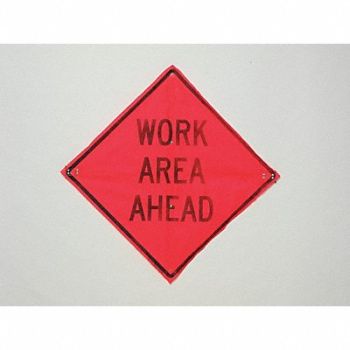 EASTERN METAL SIGNS AND SAFETY Work Area Ahead Traffic Sign 36 x 36, 8P341