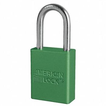 AMERICAN LOCK E7786 Lockout Padlock KA Green 1-7/8 H PK6, 9PWZ8