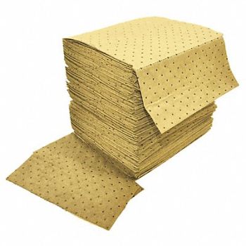 GRAINGER APPROVED Absorbent Pad Chem/Hazmat Yellow PK100, 8PDR7