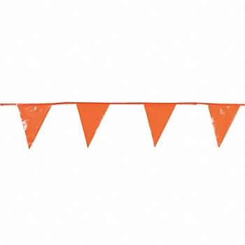 GRAINGER APPROVED Pennants Polyethylene Orange 100 ft., 8PEV8