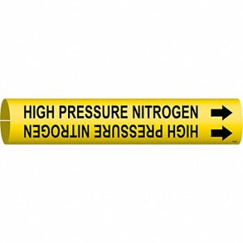 BRADY Pipe Mrkr High Pressure Nitrogen 7/8in H, 8PHT4