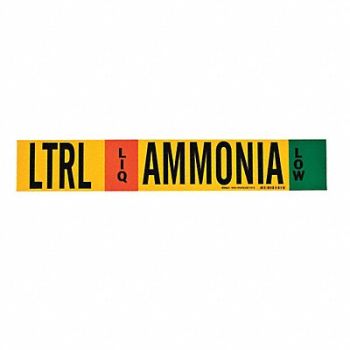 BRADY Pipe Marker Ammonia 4 in H 24 in W, 8PJT9