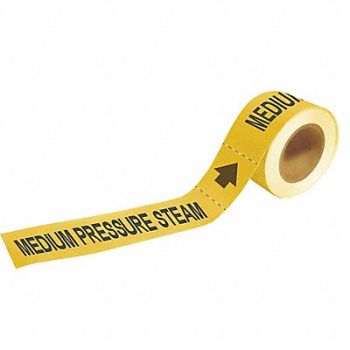 BRADY Pipe Marker Medium Pressure Steam, 9WL95
