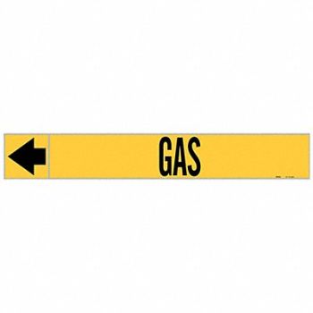 BRADY Pipe Marker Gas 1 in H 8 in W, 8PJU2