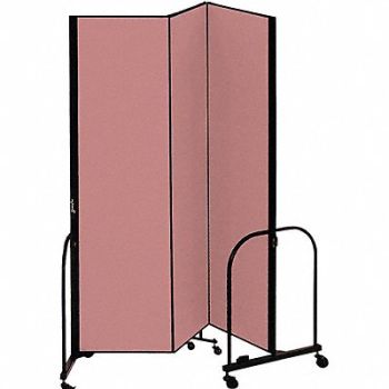 SCREENFLEX F1877 Partition 5 Ft 9 In W x 5 Ft H Mauve, 9UM72