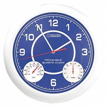 TRACEABLE Wall Clock Analog Battery, 8RM85