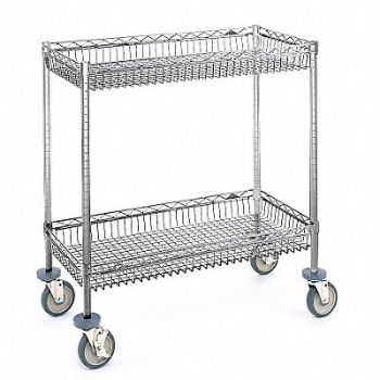METRO Basket Cart 2Shelf 39x48x18 Chrome, 8RPT2