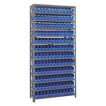 QUANTUM STORAGE SYSTEMS E1505 Bin Shlvng 12inx75inx36in Blue, 8RRF8