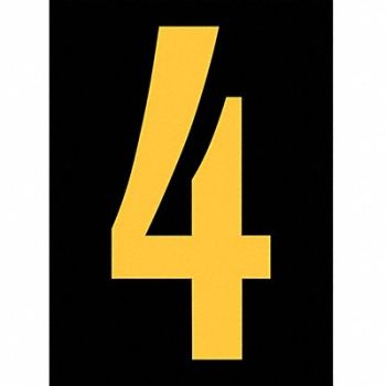 STRANCO INC Reflective Number Label 4 2-1/2in H PK25, 8RTG3