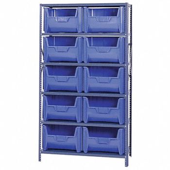 QUANTUM STORAGE SYSTEMS F1001 Bin Shlvng 18inx75inx42in Blue, 8TL91