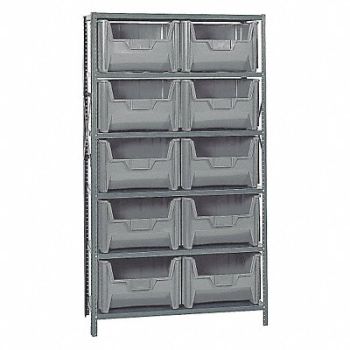 QUANTUM STORAGE SYSTEMS F1001 Bin Shlvng 18inx75inx42in Gray, 8TL92
