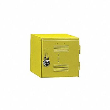EQUIPTO Box Lockr Louvered 1 Wide 1 Tier Yellow, 8TMV4