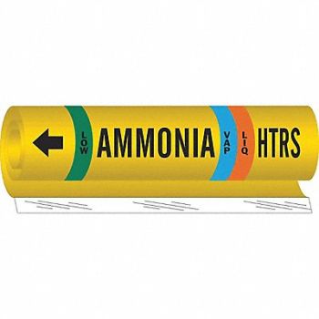 BRADY Pipe Marker Ammonia 9 in H 8 in W, 8TNU9