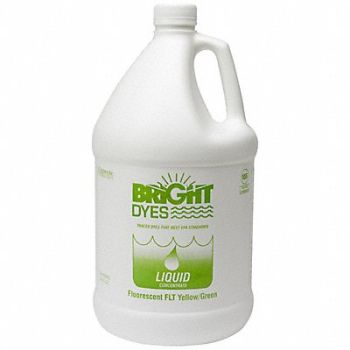 BRIGHT DYES Dye Tracer Liquid Yellow/Green 1 Gallon, 8TNY0