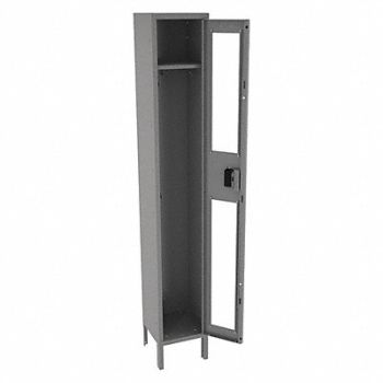 TENNSCO Wrdrb Lockr Clearview 1 Wide 1 Tier Gray, 8TR62