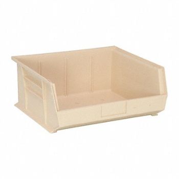 QUANTUM STORAGE SYSTEMS F0607 Hang and Stack Bin Ivory PP 7 in, 8TT41