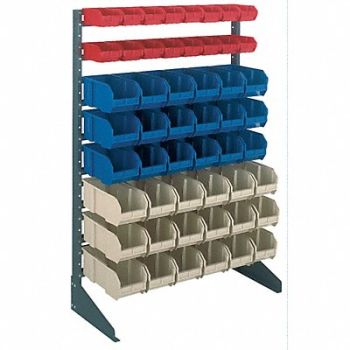 QUANTUM STORAGE SYSTEMS F1609 BinRailFlrRck 15inx54inx36in LdCp 50 lb, 8TVY4