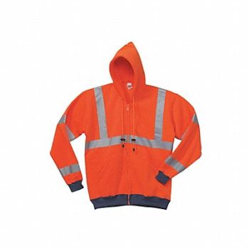 OCCUNOMIX Hooded Sweatshirt 100 per PET Orange 2XL, 9DWE6