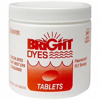 BRIGHT DYES Dye Tracer Tablet Fl Orange PK200, 8UL06