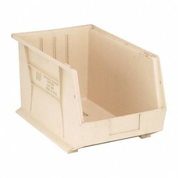 QUANTUM STORAGE SYSTEMS F0609 Hang and Stack Bin Ivory PP 10 in, 8UMC2