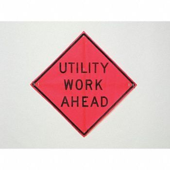 EASTERN METAL SIGNS AND SAFETY Utility Work Ahead Traffic Sign 36 x36, 8UN42