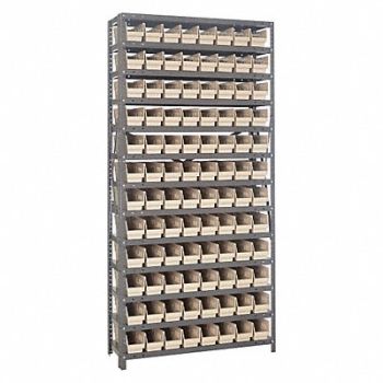 QUANTUM STORAGE SYSTEMS E1515 Bin Shlvng 18inx75inx36in Ivory, 8UTC5