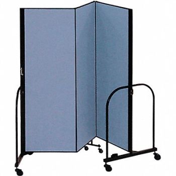 SCREENFLEX F1880 Partition 5 Ft 9 In W x 7 Ft 4 In H Blue, 8XD51