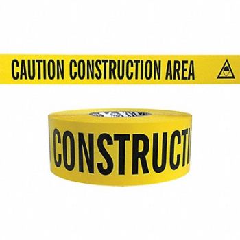 GRAINGER APPROVED Barricade Tape Yellow/Red 500 ft x 3 In, 8VLL4