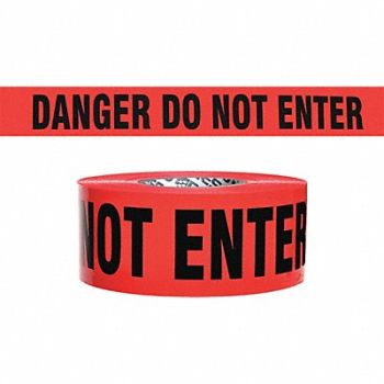GRAINGER APPROVED Barricade Tape Black/Red 500 ft x 3, 8VLL7