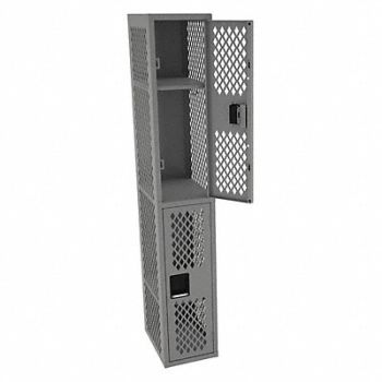 TENNSCO Wrdrb Lockr Vent 1 Wide 2 Tier Gray, 8VTV5