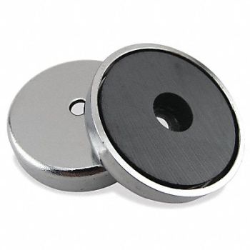 GRAINGER APPROVED Round Base Magnet 25 lb Pull, 8VU65