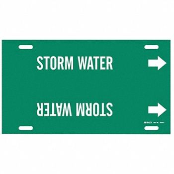 BRADY Pipe Marker Storm Water 8 in H 16 in W, 8VUK1