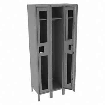 TENNSCO Wrdrb Lockr Clearview 3 Wide 1 Tier Gray, 8VUV0