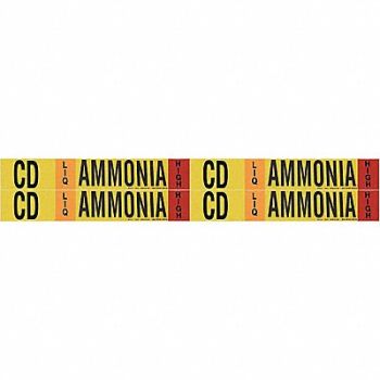 BRADY Pipe Marker Ammonia 1 1/8in H 7in W, 8VX70