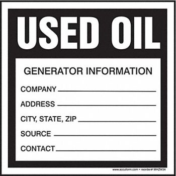 ACCUFORM DOT Handling Label Waste 4 W PK100, 9W704