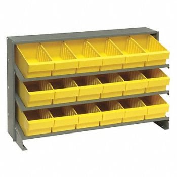QUANTUM STORAGE SYSTEMS F1586 Bench Pick Rack 12x21x36in Yellow, 8W150