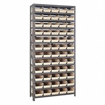 QUANTUM STORAGE SYSTEMS E1507 Bin Shlvng 12inx75inx36in Ivory, 8W655