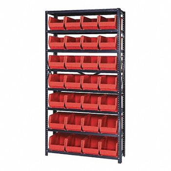 QUANTUM STORAGE SYSTEMS E1498 Bin Shlvng 12inx75inx36in Red, 8W965
