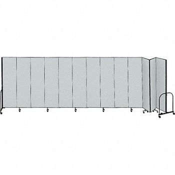 SCREENFLEX F1910 Partition 24 Ft 1 In W x7 Ft 4 In H Gray, 9RCG6