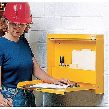 WALLWRITE Wall Mounted Desk 20x16-3/8x3-3/8 In Yel, 9MH71
