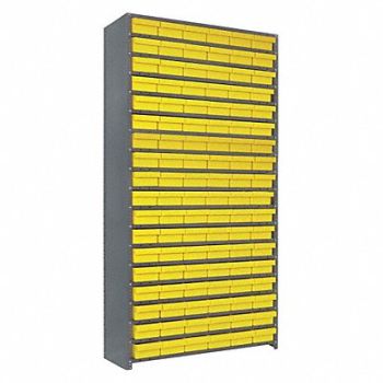 QUANTUM STORAGE SYSTEMS E6887 Enclosed Bin Shlvng 12x75x36in Yellow, 8WX25