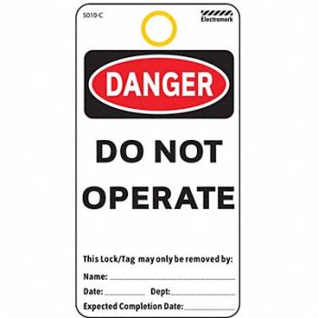 ELECTROMARK Danger Tag 5-3/4 x 3 In Cardstock PK25, 8WY98