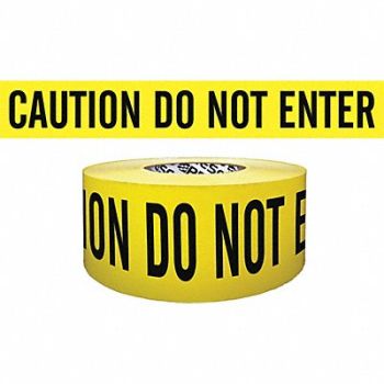 GRAINGER APPROVED Barricade Tape Yellow/Black 500ft x 3 In, 8WYK7